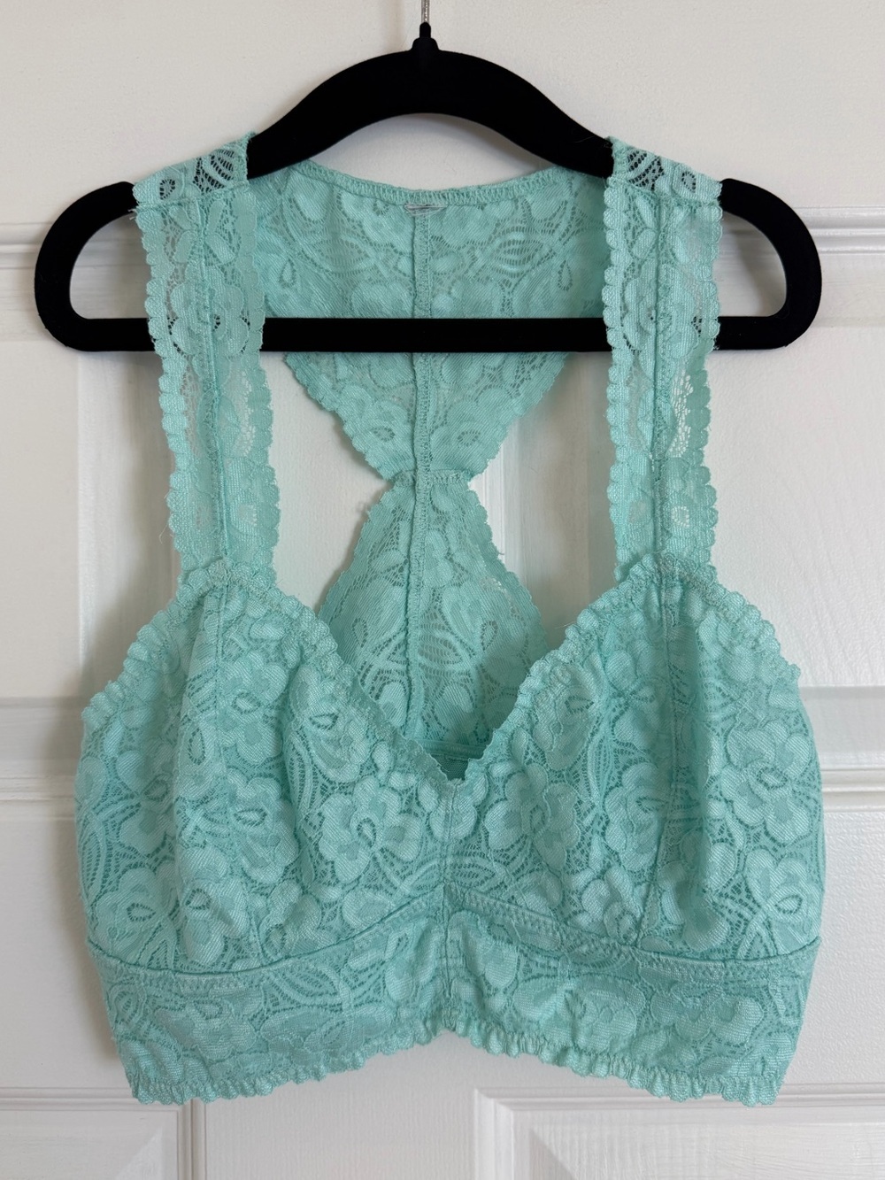 Free People Mint Lace Racerback Bralette Size S Excellent Condition